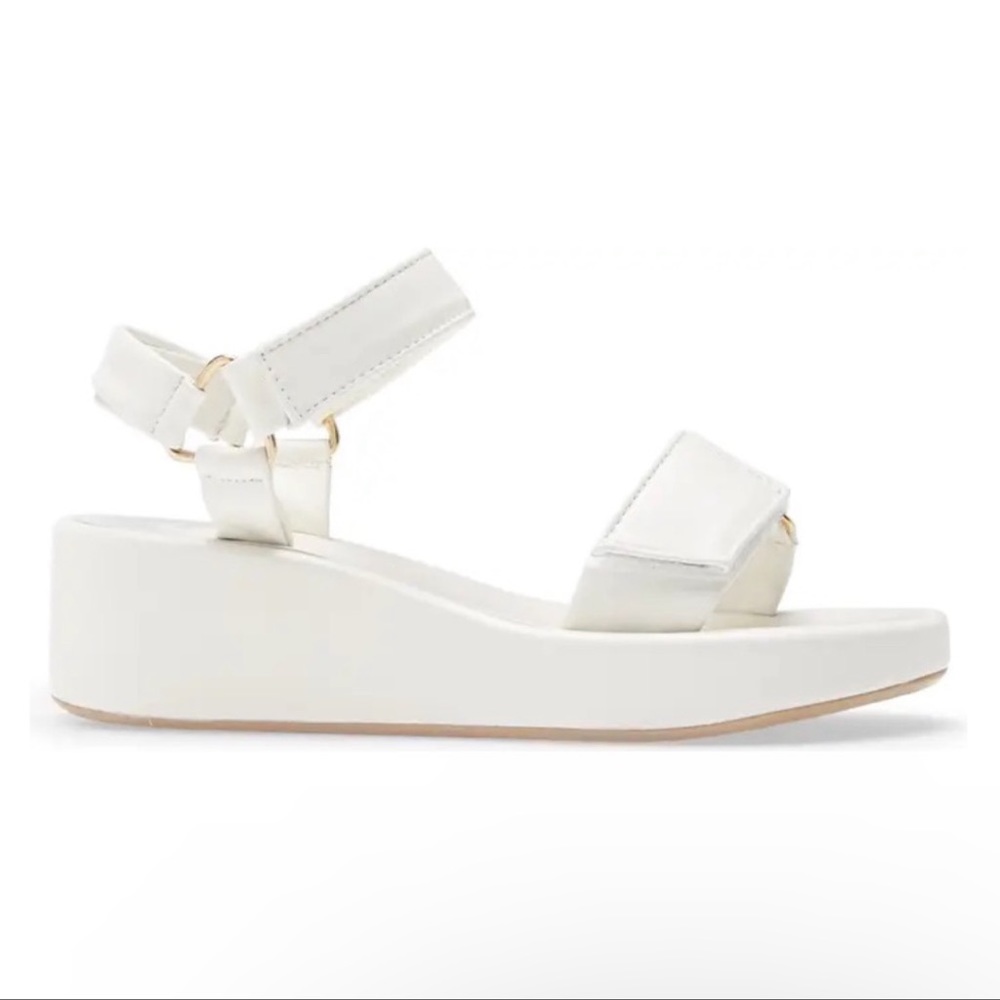 🌷- Beek white Leather wedge sandal Size 7 - Picture 2 of 16